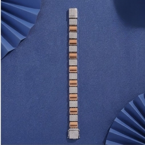 925 Silver Rose Gold Link <b>Bracelet</b> for Men and Women CZ Stone Stylish <b>Adjustable</b> Luxury Jewelry Accessory - Product Image 3