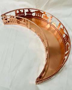 Plateaux décoratifs en métal découpés au laser, motif lune et étoile, or rose, pour le Ramadan et l'Aïd, ensemble de plateaux de service modernes, faits à la main, multi-pièces, décoration - Product Image 3