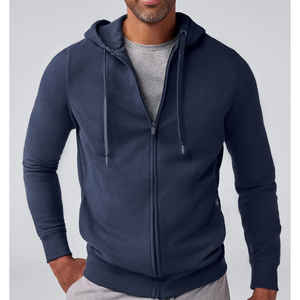 Sudaderas con capucha y cremallera para hombre al por mayor, de alta calidad, con logo personalizado, lisas, de invierno, con estampado digital, 100% algodón, para gimnasio - Product Image 6