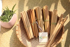 Pajita de Bambú Reutilizable Eco2go, Ecológica, 20 cm de Largo, Desechable, Biodegradable, Regalo Empresarial de Vietnam - Product Image 6