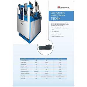 Piston à vis de couleur unique pour machine de moulage par injection modèle TECHINJ-150 pour presse à semelle en PVC TPR - Product Image 3