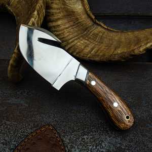 Wood Handle Stainless Steel Sheepsfoot Knife 0.6mm Thickness Outdoor Hunting Blade Single Edge <b>Tool</b> - Product Image 3