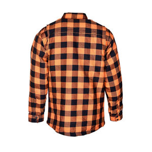 Chemise en flanelle à carreaux à manches longues pour homme, coupe classique, col montant, motif tissé, décontractée - Product Image 3