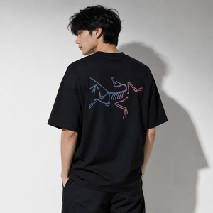 Cartoon Printed <b>Knitted</b> Cotton Blend Short-sleeved Regular Fit Unisex Casual O-Neck T-Shirt of MICAH CORPORATION - Product Image 2