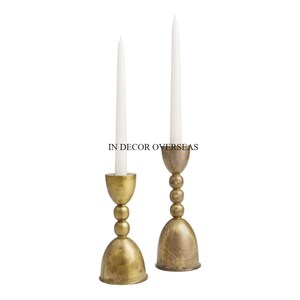 Ensemble de bougeoirs en marbre naturel, veinage blanc et orange, accessoires d'éclairage pour la décoration intérieure, centre de table décoratif pour mariage - Product Image 3