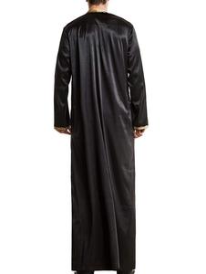 Nuevo Diseño de Túnica Larga Moderna con Estampado de Bordado y Serigrafía, Túnica Islámica Musulmana de Seda y Algodón para Ramadán, Thobes Jubba - Product Image 3