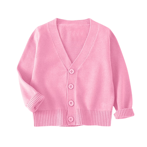 Cardigan en tricot de coton pour enfants, boutonné sur le devant, à manches longues, haut décontracté, personnalisable OEM, tricot confortable pour garçons - Product Image 1