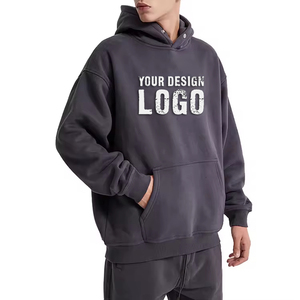 Sweats à capuche surdimensionnés pour hommes OEM, 100 % coton molletonné, vêtements décontractés d'hiver, design et impression personnalisés, sweats à capuche streetwear pour hommes - Product Image 4