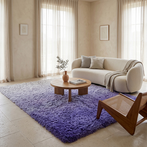 พรมปูพื้น DECORDEC สีม่วงไล่เฉดสีลาเวนเดอร์เทา ขนปุย นุ่มสบาย เป็นมิตรกับสิ่งแวดล้อม กันลื่น ขนปุยปานกลาง เหมาะสำหรับห้องนอนและห้องนั่งเล่น - Product Image 3