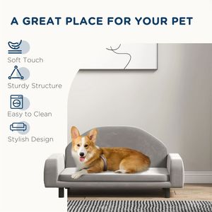 Sofá para Mascotas de 31 Pulgadas XL con Rayas Grises, Cama para Perros con Cojín Resistente y Lavable para Uso en Interiores y Exteriores - Product Image 5