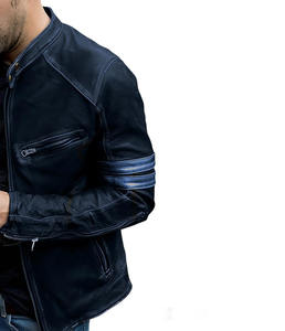 2026 Latest Plus Size Men's vintage genuine leather <b>jacket</b> <b>with</b> a stand-up collar and <b>zipper</b> - Product Image 4