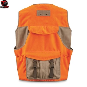 Gilet utilitaire matelassé orange pour homme, col en V, multi-poches, haute visibilité, pour la chasse, la pêche, gilet de sécurité léger - Product Image 5