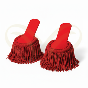 Épaulettes Cérémonielles Artisanales en Viscose Rouge avec Franges en Bouillon pour Uniformes de Parade Extérieur - Product Image 4