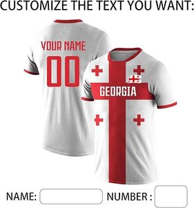 Camiseta de Fútbol Personalizada de Alta Calidad con la Bandera Nacional de Georgia, Uniforme de Fútbol Unisex de Manga Corta, Transpirable, Antibacteriana, Talla Grande - Product Image 4