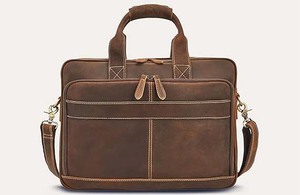 Custom Logo Genuine Leather Laptop <b>Briefcase</b> for Men Women Wholesale Brown Office Travel Handbag Elegant Computer Messenger Bag - Product Image 2