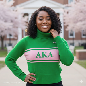Alpha Kapa Alpha Sorority <b>Turtleneck</b> Sweater Women Knitted High Neck Sweater Casual <b>Mock</b> Neck Pullover Polo Neck Warm Sweater - Product Image 5