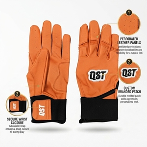 Gants de frappe de baseball en cuir à marque privée, respirants, pour l'entraînement sportif, avec fermeture auto-agrippante pour adultes - Product Image 4