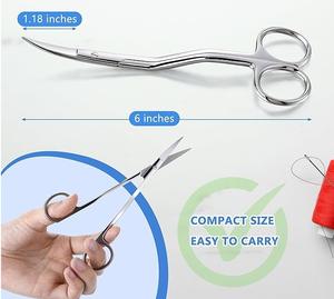 Ciseaux à broder manuels à double courbure certifiés ISO et MOL pour trousse chirurgicale et couture à la machine - Product Image 4