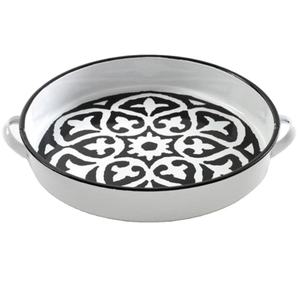 Plateau de service en métal d'utilisation de livraison de nourriture de plateau d'émail élevé avec la poignée plateaux en métal de plateau de biscuit de pizza de haute qualité de vente chaude - Product Image 1