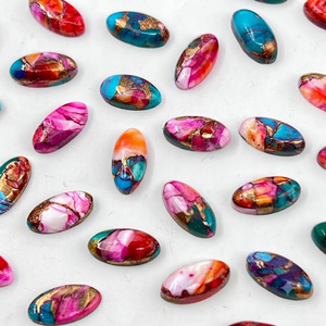Dalia púrpura espinosa, turquesa cobre, cabujón de forma ovalada larga, piedra preciosa suelta para la fabricación de joyas - Product Image 4