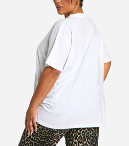 Customized Women's Oversized White T-<b>Shirt</b> Crew Neck Short Sleeve 100% Cotton Jersey <b>Flame</b> Logo Print Loose Fit All Seasons - Product Image 6