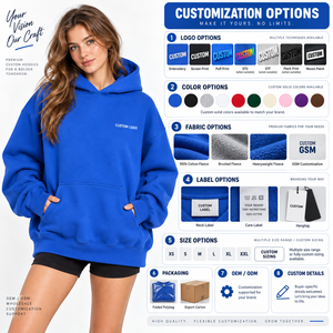 Sweat à capuche ample en molleton brossé pour femme, coupe décontractée, idéal pour le week-end – Fabrication OEM - Product Image 5