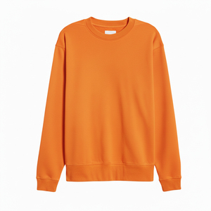 Sweat-shirt unisexe à col rond orange, coupe classique, tricoté, couleur unie, décontracté, pour l'automne, respirant, durable - Product Image 1