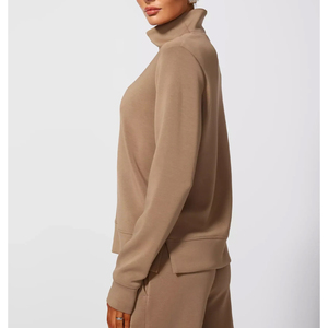 Women <b>Mock</b> <b>Neck</b> Sweatshirt Oversized Casual Pullover Fleece <b>Top</b> - Product Image 5