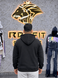 Sudadera con Capucha y Cremallera para Hombre Primal, Negra, Corte Regular, Diseño Estampado, Estilo Urbano, Tejido de Felpa, Informal, para Otoño - Product Image 2