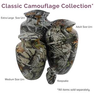 Urna Funeraria Metálica <span class=keywords><strong>de</strong></span> Camuflaje Clásico para Cazadores y Amantes <span class=keywords><strong>de</strong></span> la Naturaleza, Color Blanco, Capacidad <span class=keywords><strong>de</strong></span> 200 Pulgadas Cúbicas, Estilo Americano - Product Image 2