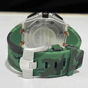 นาฬิกาข้อมือผู้ชายหรูหรา ระบบควอตซ์ ประดับเพชรโมอิสซาไนต์ ตัวเรือนสแตนเลสสตีล แบบอนาล็อก ราคาขายส่ง รับสั่งทำ - Product Image 2