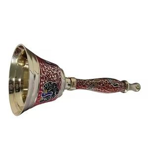 Campana de metal sólido con mango para recepción de hotel, mostrador de servicio de restaurante, campana de llamada para huéspedes - Product Image 2