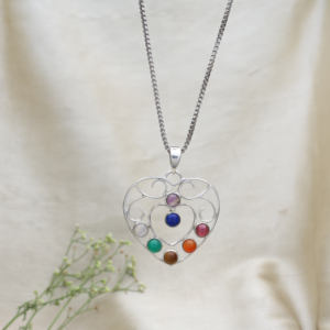 Collier pendentif en argent sterling 925 avec sept pierres, style classique de haute qualité, vente en gros, fait main, pour femmes, en vrac - Product Image 2