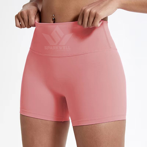 Women's High Waist <b>Seamless</b> Breathable Yoga <b>Shorts</b> Four Way Stretch Spandex Polyester Elastic Waist <b>Gym</b> Workout Fitness - Product Image 4
