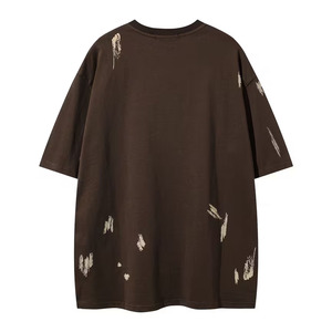 Men's Vintage 100% Cotton <b>T</b>-Shirt Oversized Crew Neck Solid Slight Stretch Knit Fabric Casual Weekend Loose Top Eco-Friendly - Product Image 3