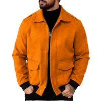 Veste noire décontractée pour homme, col rabattu, fermeture éclair, coupe ajustée, imperméable, respirante, en polyester, couleur unie, hiver, coupe classique