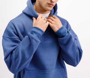 Sweat à capuche pour homme de luxe, style hip-hop, brodé, 100% coton, surdimensionné, lourd, écologique, streetwear, pull-over - Product Image 3