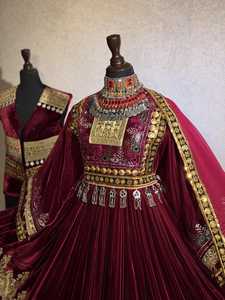 Low MOQ Wholesale Prices Heavy Embroidery Custom Designs Wedding Style Afghani <b>Dress</b> Women With Men's Matching Waistcoat Vest - Product Image 3