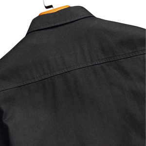 Chemise en jean noir déchiré pour homme, manches courtes, boutonnée, décontractée, été, 100 % coton sergé, lavée, coupe classique, respirante - Product Image 4