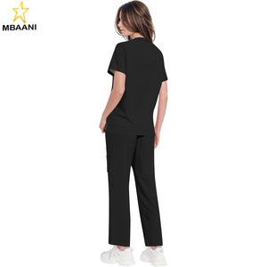 2 Pcs <b>Scrubs</b> <b>Sets</b> for Women Stretch Wide Leg Pants & V-Neck Short Sleeve Tops Plus Size Medical <b>Scrub</b> <b>Sets</b> - Product Image 6