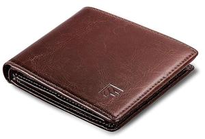 Cartera de Cuero Genuino para Hombre, con Protección RFID, Tarjetero Pequeño, Monedero Corto Vintage, Billetera Bifold con Logotipo Grabado - Product Image 6