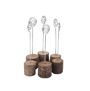 Wood And Metal Place Card Holder <b>Rustic</b> Stylish Handmade For Wedding Party Table Decor Cute <b>Desk</b> Mame Display Stand - Product Image 1