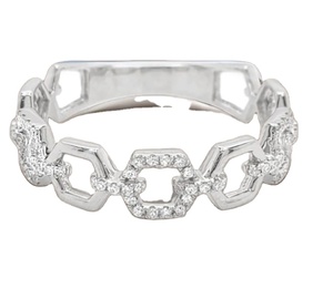 Moissanite blanco forma redonda anillo hermoso moissanite plata esterlina anillo de compromiso Hip Hop moissanite joyería - Product Image 3