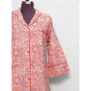 Camisa Kimono de Manga Larga de Algodón Estampado para Mujer, Linda y Elegante para Fiestas, con Decoración de Botones, Midi, Lavable, Transpirable, Último Diseño - Product Image 2