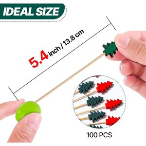 Palillos Decorativos de 4.7 Pulgadas, Paquete de 100, para Cócteles y Aperitivos, Palillos para Fiestas con Brochetas - Product Image 2