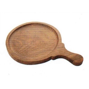 Plateau de service rond en bois avec poignée, plateau à collation en bois massif, petit plateau de service pour apéritifs, desserts, fromages et cuisine - Product Image 6