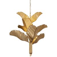 Lampe de sol en métal à feuilles dorées E27 LED blanc chaud design contemporain pour salon
