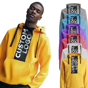 Sweats à capuche personnalisés en coton pour hommes, taille américaine, jaune, impression de Logo 2d, Hip-hop, Streetwear, grande taille - Product Image 2