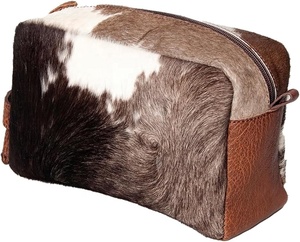 กระเป๋าเครื่องสำอางแบบตะวันตกบนหนังวัวแบบพกพากระเป๋าเก็บอุปกรณ์โกนหนวดของผู้ชายกระเป๋าใส่อุปกรณ์ในห้องน้ำแบบส่วนตัวทำจากหนัง Dopp - Product Image 4