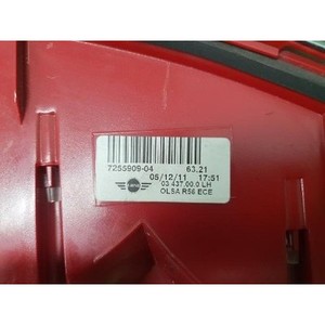 Feu arrière gauche d'occasion d'origine pour Mini Hatch R56 2010-2014 725590904 - Product Image 3